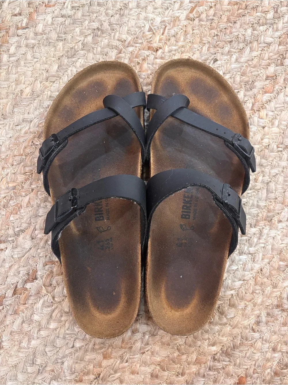 Black Two-Strap Birkenstock Sandals